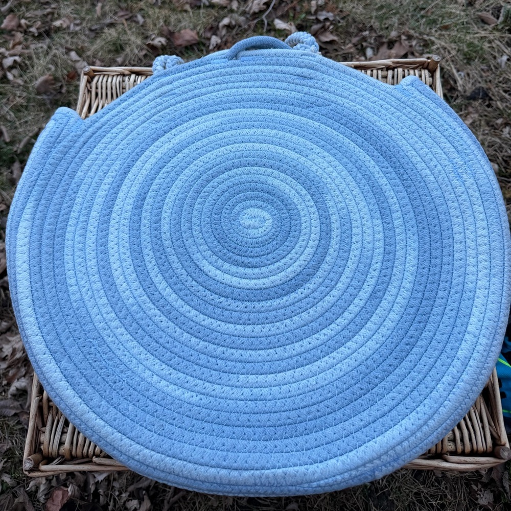 NWOT Universal Thread Rope Circle Blue Woven Tote Bag Purse Pastel Coquette big